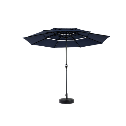 14.8 Ft Double Sided Outdoor Umbrella Rectangular Large with Crank (Navy Blue) (No Base)