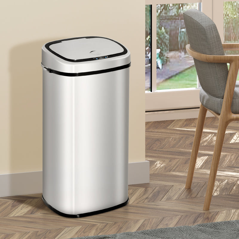 Mülleimer  Automatik Abfalleimer mit Sensor, Küche, Edelstahl, Silber, 68L