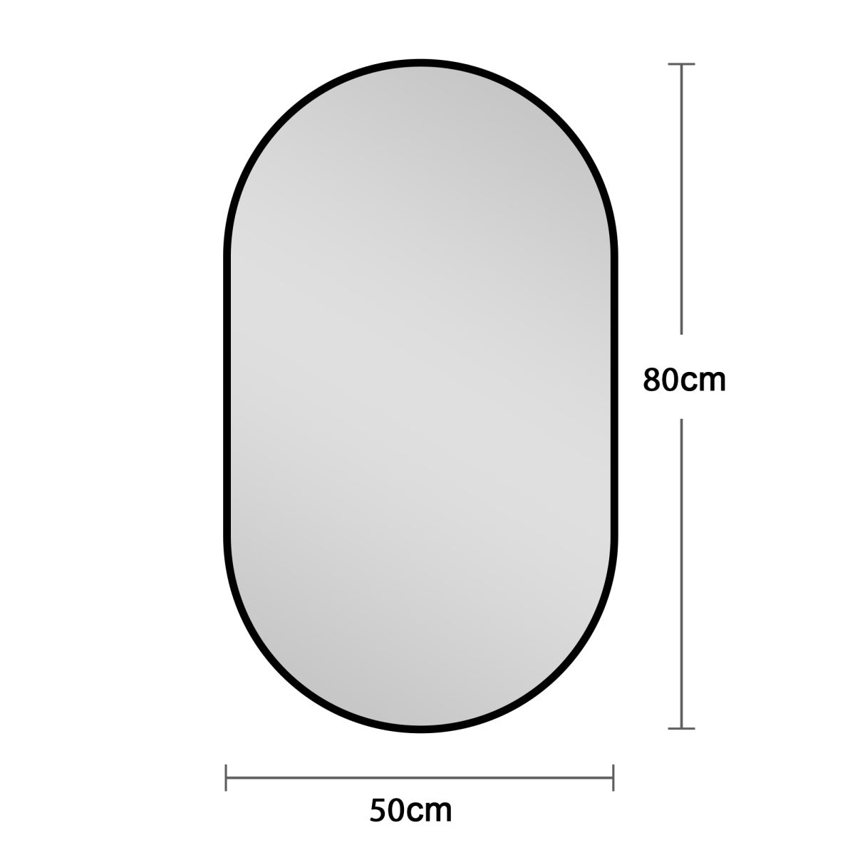 LED Badezimmerspiegel 50×80 cm – rahmenlos, Anti-Beschlag, explosionsgeschützt, vertikal/horizontal montierbar, moderner Wandspiegel mit Sicherheitsglas