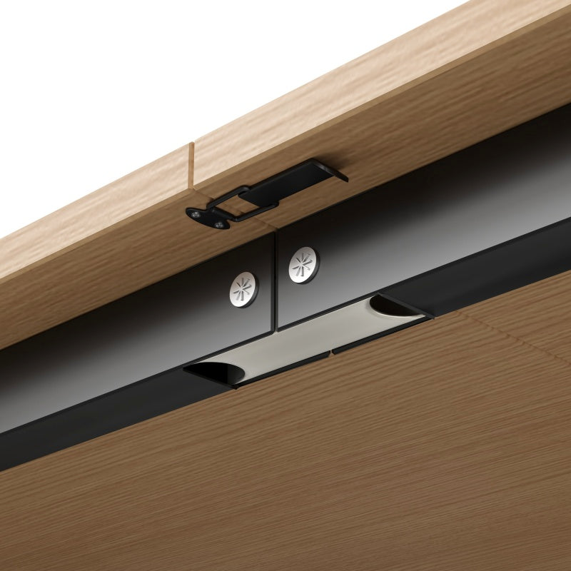 Klappbarer Schreibtisch mit Ablagen –2-in-1-Bücherregal und Schreibtisch, klappbar, mit Steckdose und USB-Anschluss, Kippschutz, weiß