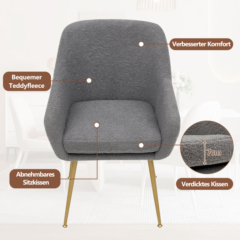 2 St Moderner, abnehmbaren Kissen für Küchen und Esszimmer, Grau