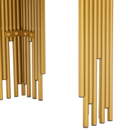 Mid-Century Modern Wohnzimmer Beistelltisch, Konsolentisch, weißer Korpus mit goldenen Beinen, doppellagiges MDF, belastbar bis 40 kg