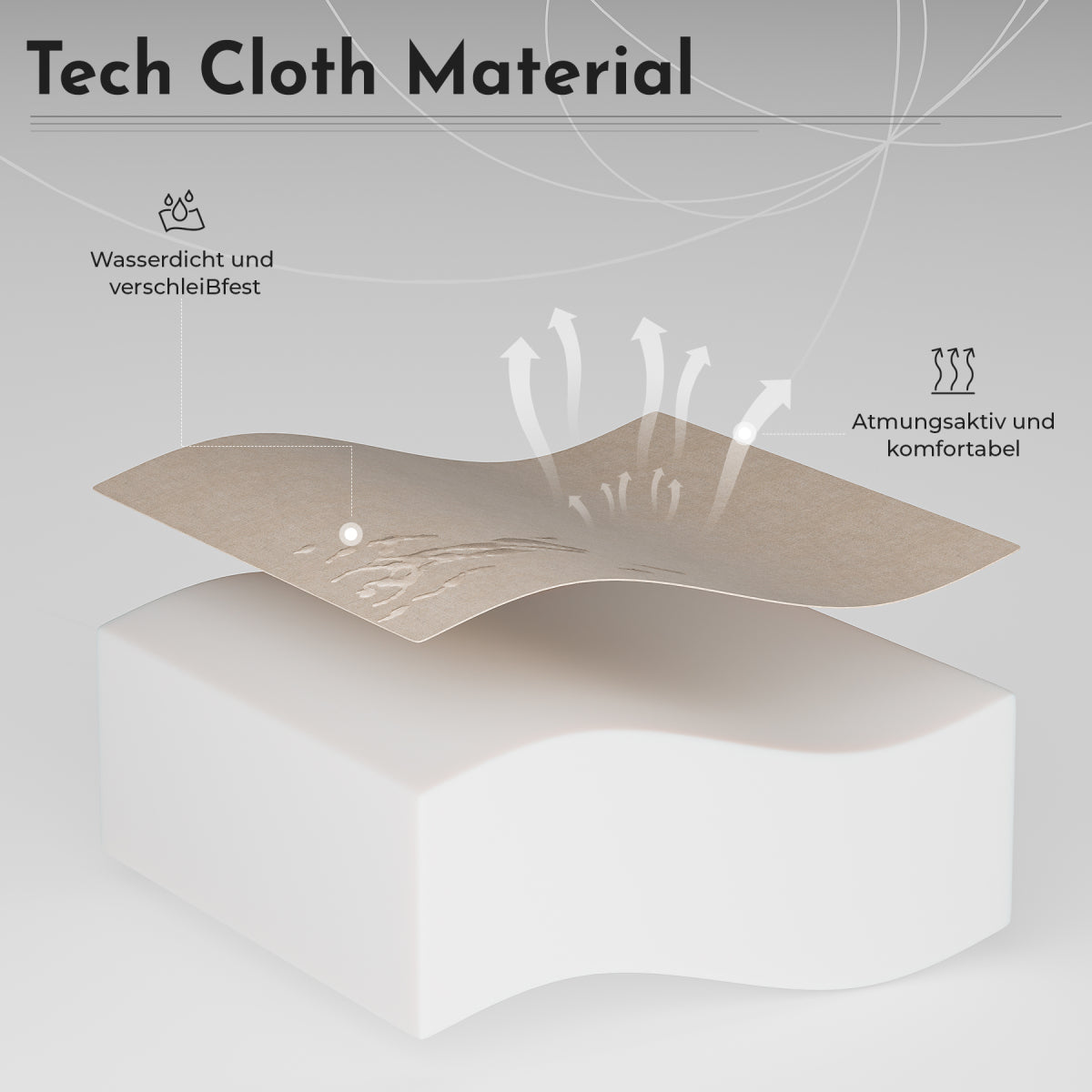 Chefsessel Beige PU-Leder, Ergonomisch, Höhenverstellbar, Doppel-Lordosenstütze