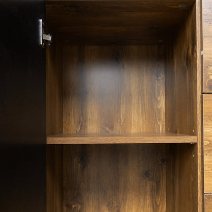 Sideboard - 160 cm hoch, modernes Sideboard mit zwei Türen, drei Schubladen und offenen Regalen