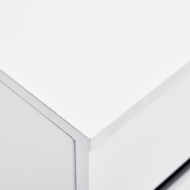Hochglanz Sideboard, Kommoden,Highboard, Schubladenkommoden mit 4 Schubladen2 Türen und höhenverstellbaren Regalböden, weiß