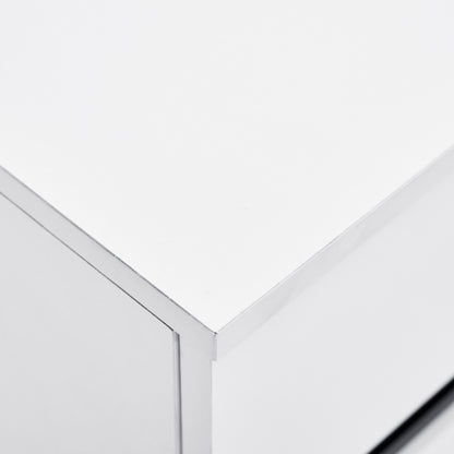 Hochglanz Sideboard, Kommoden,Highboard, Schubladenkommoden mit 4 Schubladen2 Türen und höhenverstellbaren Regalböden, weiß