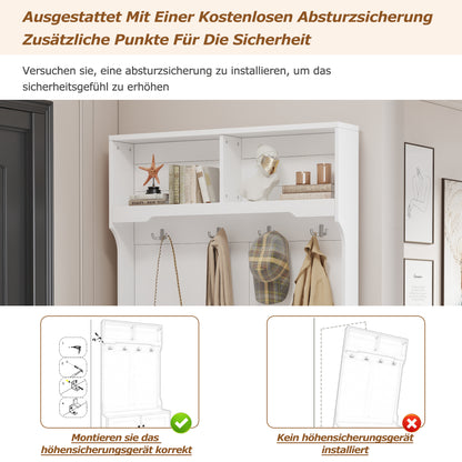 Weißer Eingang Schrank, zur offenen Aufbewahrung - Kleiderständer, Garderobe, Schuhschrank