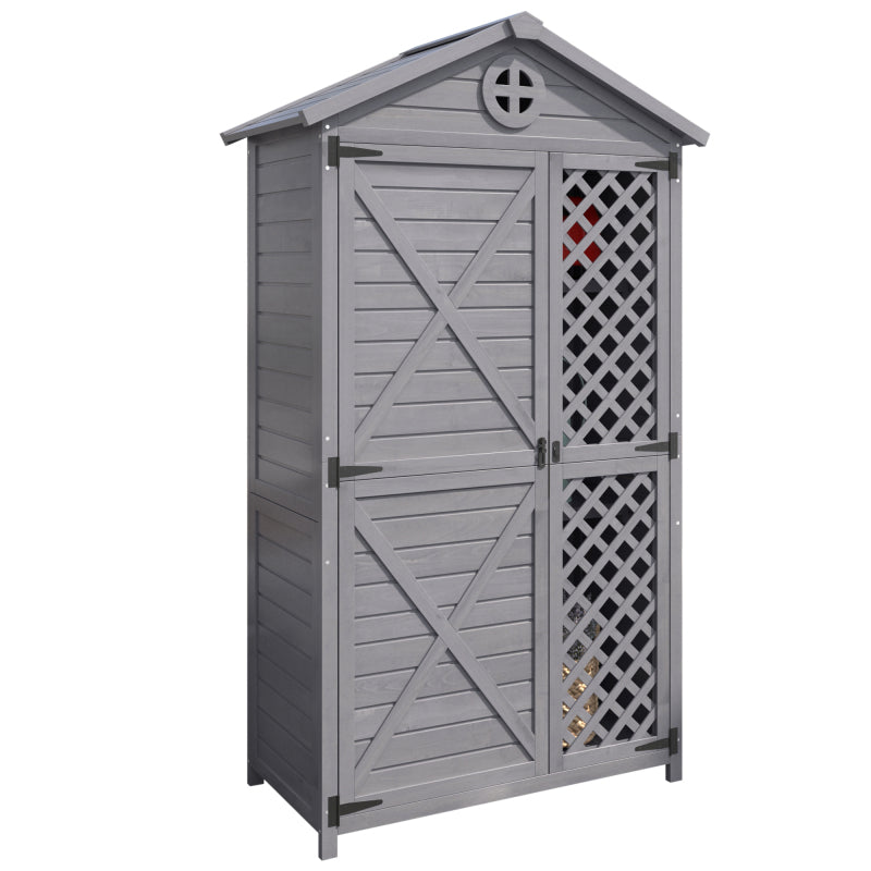Outdoor Holz Gartenmöbel Aufbewahrungsschuppen, Werkzeughaus für Garten, Terrasse, verblassungsfrei, wetterfest, wartungsfrei, umweltfreundlich, sicher und geschützt, grau