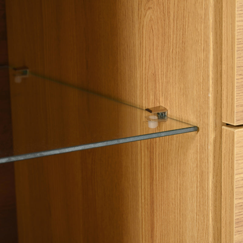 Sideboard mit drei Schubladen, exquisite Maserung. Modernes Sideboard in Holzfarbe mit Ablagefächern – stilvolle und funktionale Wohnmöbel. Schwarz und Holzfarbe.