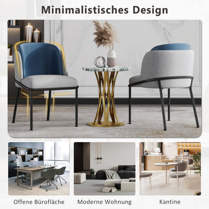 2 St Moderner Stuhl, Ideal für Wohnzimmer, Offene Bürofläche, Esszimmer, Grau+Marine