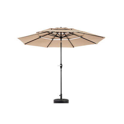 14.8 Ft Double Sided Outdoor Umbrella Rectangular Large with Crank(khaki)(No Base)