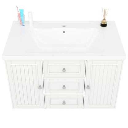 Badezimmerschrank mit Waschbecken,weiß