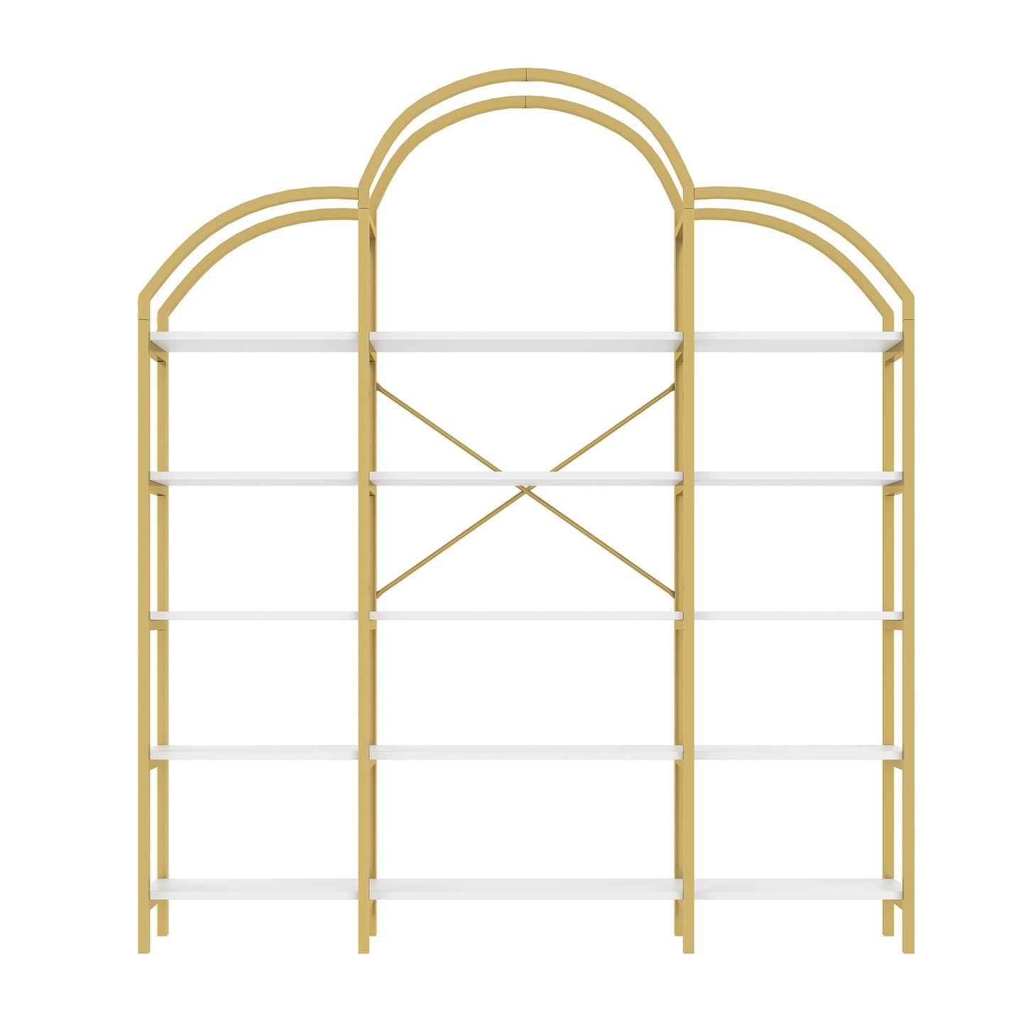 Regal im schlichten Stil, fünf Schichten Stauraum, einzigartige Wolkenform, einfach zu montieren und zu reinigen, Gold + Weiß