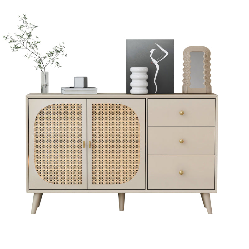 Esszimmer Wohnzimmer Sideboard Kommode Stehschrank Aufbewahrung Sideboard TV-Tisch mit Türen und Schubladen Sideboard mit großem Stauraum Offwhite Creme Breite 120 cm
