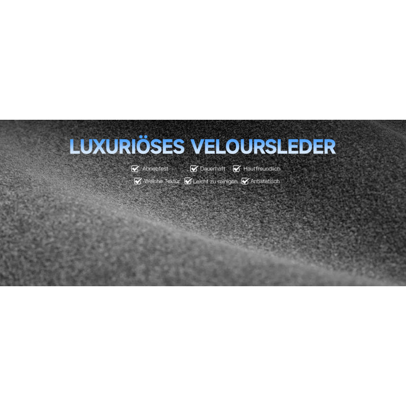 Gaming Stuhl Stoff, Ergonomischer Gaming Chair mit Fußstütze, Verstellbarer Racing Computerstuhl mit Lordosenstütze, Grau Ergonomisch PC-Stuhl