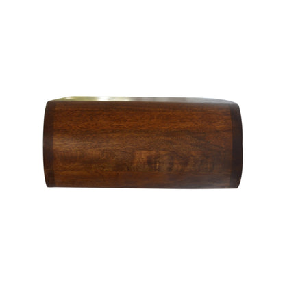 Schwebender Nachttisch aus Massivholz – Rund, Kastanienbraun, Wandmontage, 1 Schublade, Handgefertigt, 45x32x15 cm