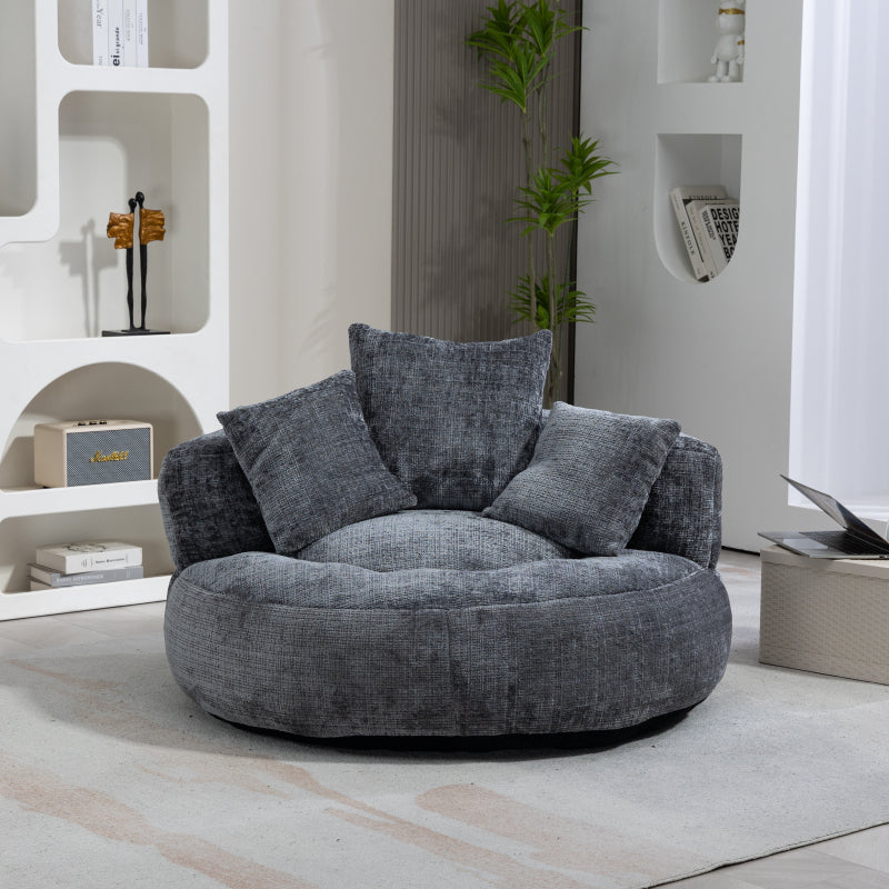 Lazy Sofa Durable Komfort Lounger hohen Rücken Sitzsack Stuhl Couch mit drei Kissen für Erwachsene und Kinder, Indoor & Outdoor, Single Gaming Sofa Stuhl für Schlafzimmer, Büro (Orange Chenille)