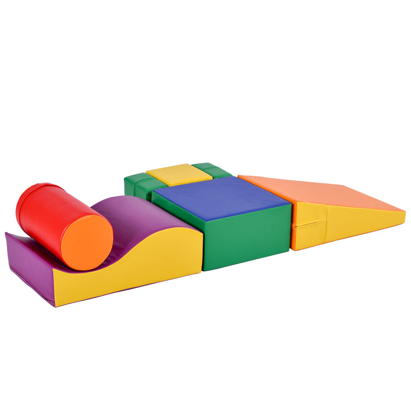 6 TLG Riesenbausteine zum Toben & Klettern Großbausteine für Kinder. Treppe und Rutsche für Kinder - Spielzeug zum Klettern, Rutschen und Krabbeln. im Vorschulalter & Babys Softbausteine, bunt.
