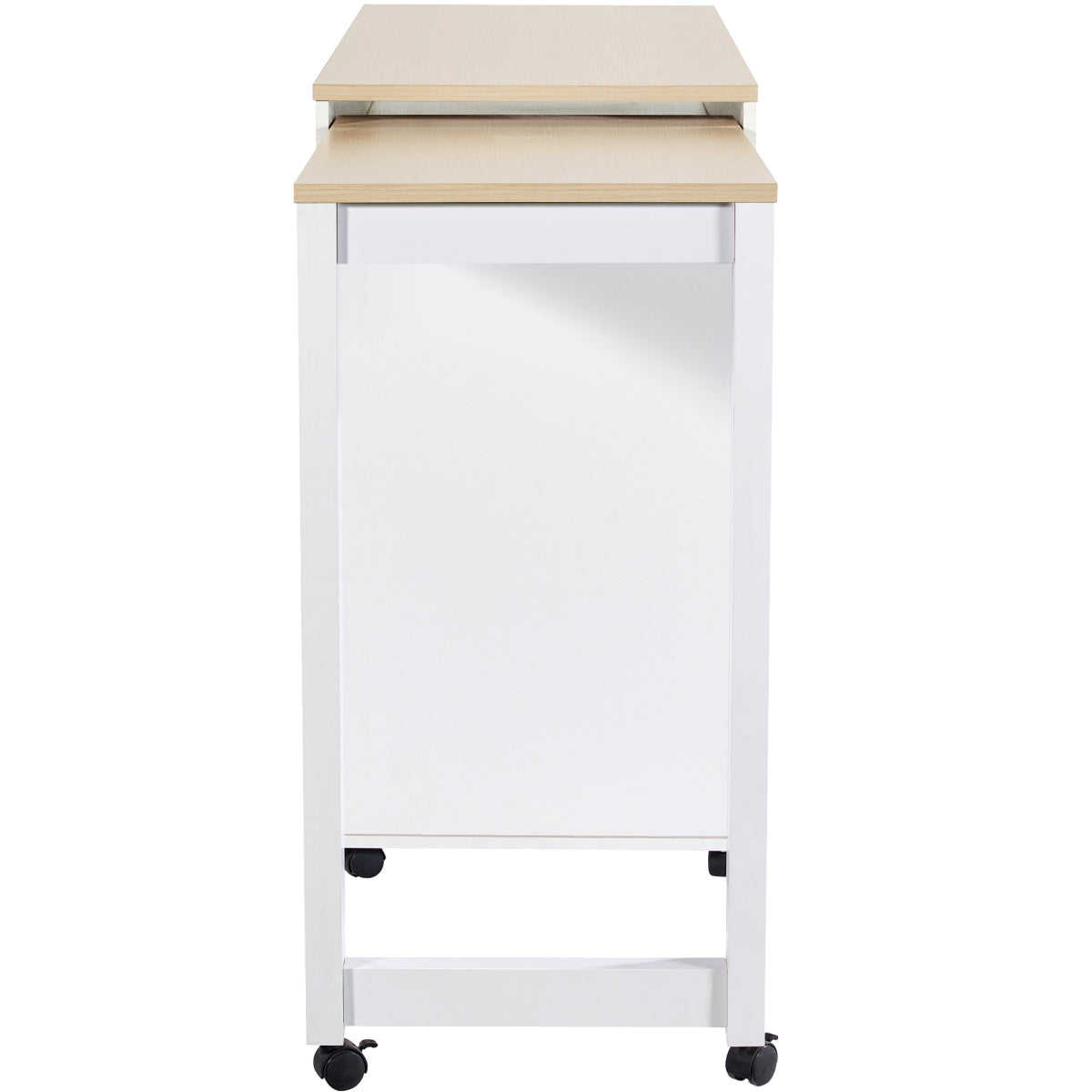 Ausziehbarer Bartisch 118-180cm, Stehtisch mit 6 Ablagefächern, Weiß