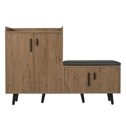 Moderner Schuhbänke mit Holzmaserung, Schuhschrank