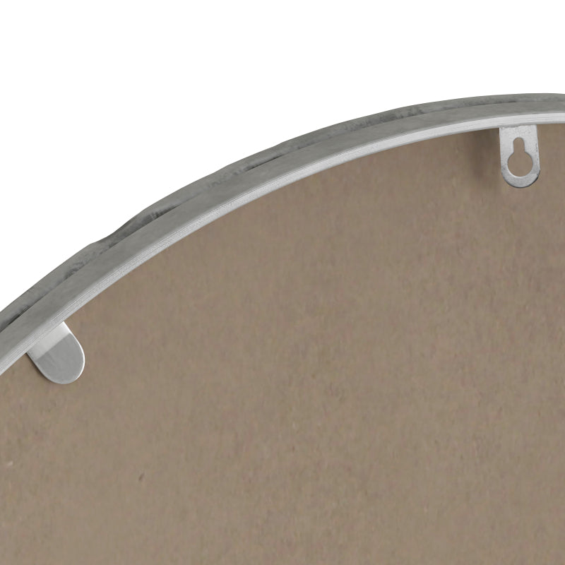 Iron Art Oval Retro Mirror, Antique Effect, Wall Hanging, Suitable For Bathroom, Bedroom, Living Room (Silver)