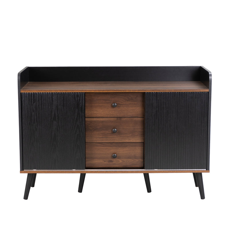 Sideboard mit drei Schubladen, exquisite Maserung. Sideboard für Schlafzimmer und Wohnzimmer, Moderne Holzfarbe-Sideboard mit Stauraumregalen. H80/L117,5/T40 cm