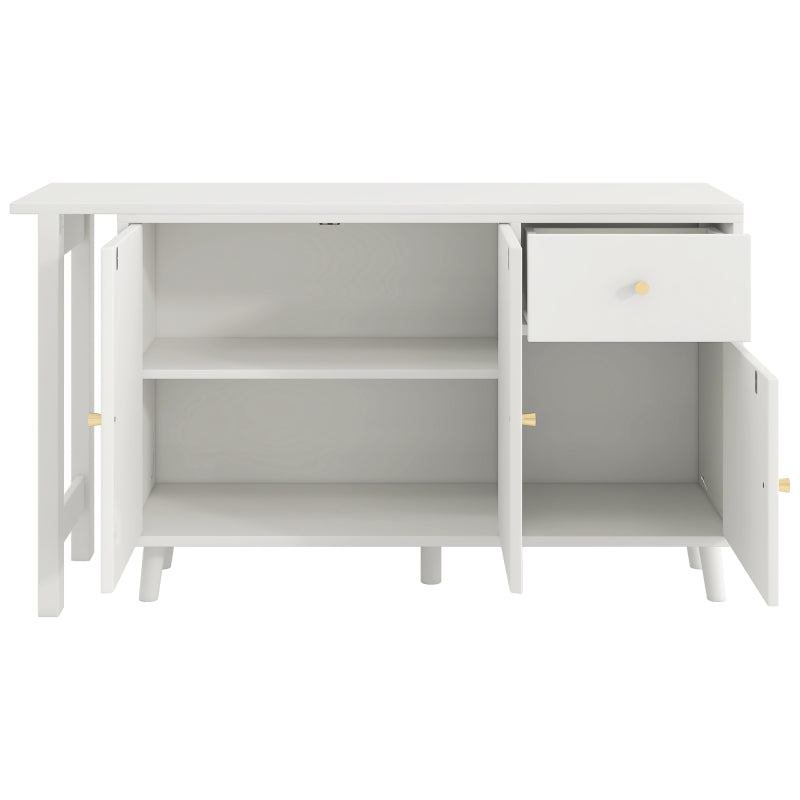 Multifunktionaler 2 in 1 Schreibtisch und Sideboard – 360° drehbar, 3 Türen 1 Schublade, Eckschreibtisch, Frisiertisch, Schreibtisch,Sideboard