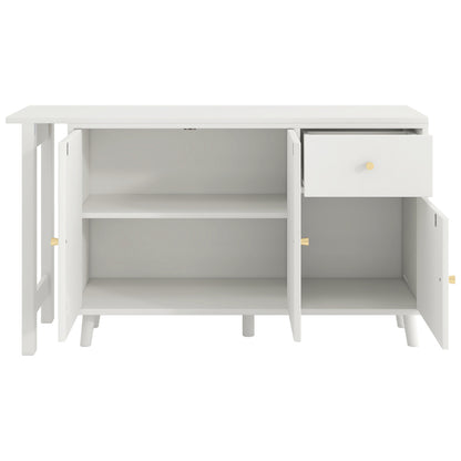 Multifunktionaler 2 in 1 Schreibtisch und Sideboard – 360° drehbar, 3 Türen 1 Schublade, Eckschreibtisch, Frisiertisch, Schreibtisch,Sideboard