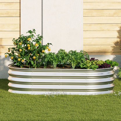 Hochbeet aus Metal Verzinkte Pflanzer erhöhte Gartenbett-Kit, Gartenbetten für im Freien für Gemüse, Blumen und Kräuter, Heavy Duty, rostbeständig, einfache Montage, 2pcs 4x2x1ft