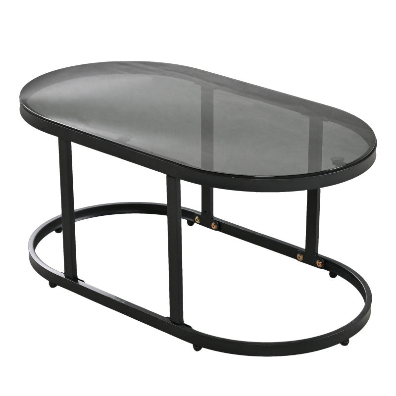 Garten-Lounge-Set mit Rahmen aus verzinktem Eisen, Gartenmöbel-Set aus Seil, graues Seil, verstellbare Füße, Tischplatte aus glattem Glas, 5er-Set, inklusive aller Sitz- und Rückenkissen
