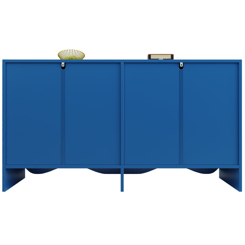 Sideboard(140×40×85cm), buffetschrank, cabinets, Esszimmer Wohnzimmer Aufbewahrungsschränke, Gemusterte Schränke, Freistehende Schränke, Küchenmöbel,Wellenmuster-Design, Blau