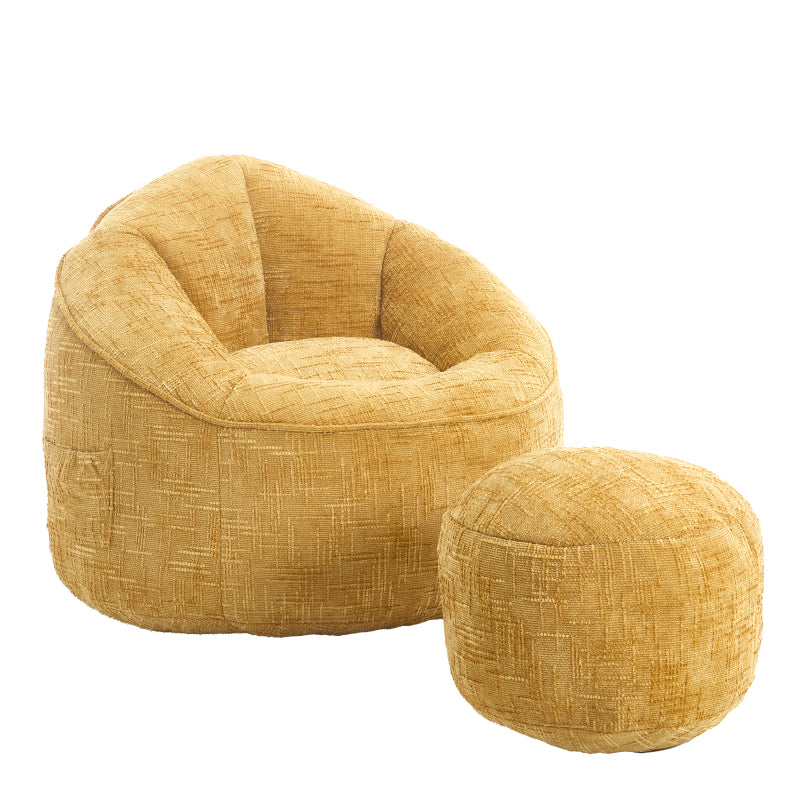 Sitzsack Sofa Stuhl für Erwachsene mit Fußstütze, Gelb