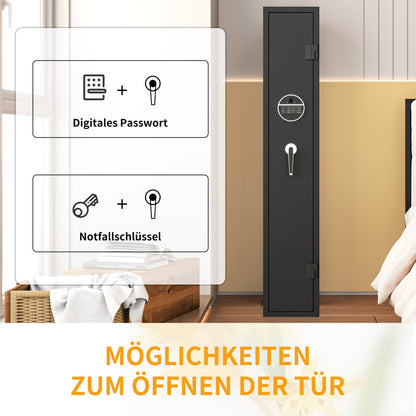 Gewehrschrank für 3 Langwaffen, Gewehrsafe für Gewehre und Pistolen, Schrotflinten-Safe, Schnellzugriff. Geeignet zur sicheren Aufbewahrung von Langwaffen und Schuss. H138 cm × B25 cm ×T25 cm