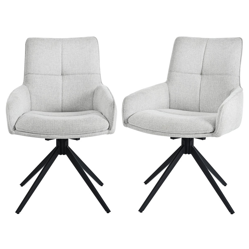 2 Drehbare Stühle nach Anthropometrie, perfekt für Küche und Esszimmer, Grau