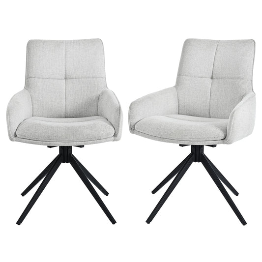 2 Drehbare Stühle nach Anthropometrie, perfekt für Küche und Esszimmer, Grau