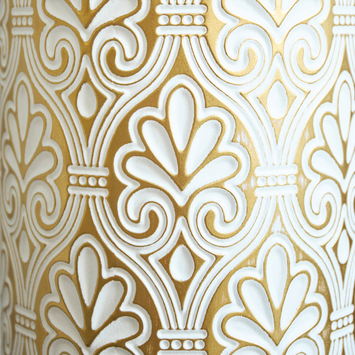 3er Set Bodenvase Gold mit Weißen Punkten, Metall, Vintage, 83/66/50 cm hoch