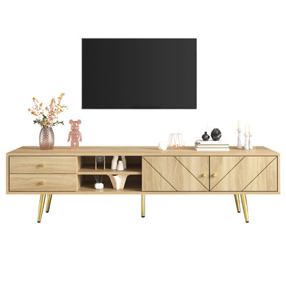 Sideboard, Stilvoller Weinschrank mit zwei Schubladen, 18 Fächern und Gläserhalterung – Mattschwarze Metallfüße – Perfekt für Weinliebhaber