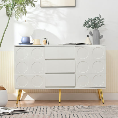 Kommode mit 3 Schubladen und 2 Türen, Kommodenschrank, für Schlafzimmer und Wohnzimmer, mit verstellbaren Regalen und Kippschutz, 120 x 40 x 78 cm, Weiß