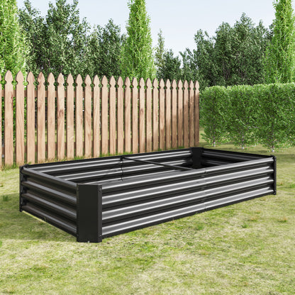 Hochbeet Metall Pflanzenbeet, Hochbeete für Garten aus robustem Stahlblech mit stabilem Design, Rostschutz und Langer Haltbarkeit, Hochbeet Bausatz ohne Boden, Ideal für Gemüse, Kräuter & Blumen Anthr