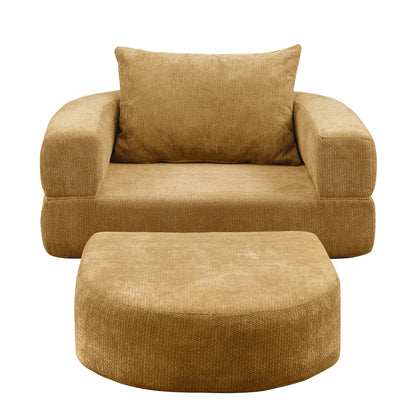 Modulares Sofa-Set Frottee (Terry Cloth), Sektionssofa Minimalistisch, Wohnzimmer Couchgarnitur, Umkehrbar, Yellow