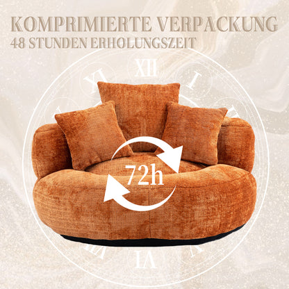Lazy Sofa Durable Komfort Lounger hohen Rücken Sitzsack Stuhl Couch mit drei Kissen für Erwachsene und Kinder, Indoor & Outdoor, Single Gaming Sofa Stuhl für Schlafzimmer, Büro (Orange Chenille)
