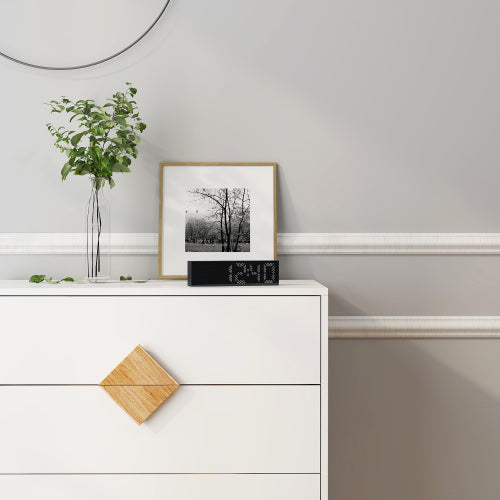 Massivholz-Sonderform, quadratisches Griffdesign mit 4 Schubladen, Schlafzimmermöbel-Kommoden