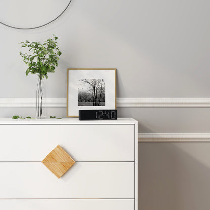 Massivholz-Sonderform, quadratisches Griffdesign mit 4 Schubladen, Schlafzimmermöbel-Kommoden