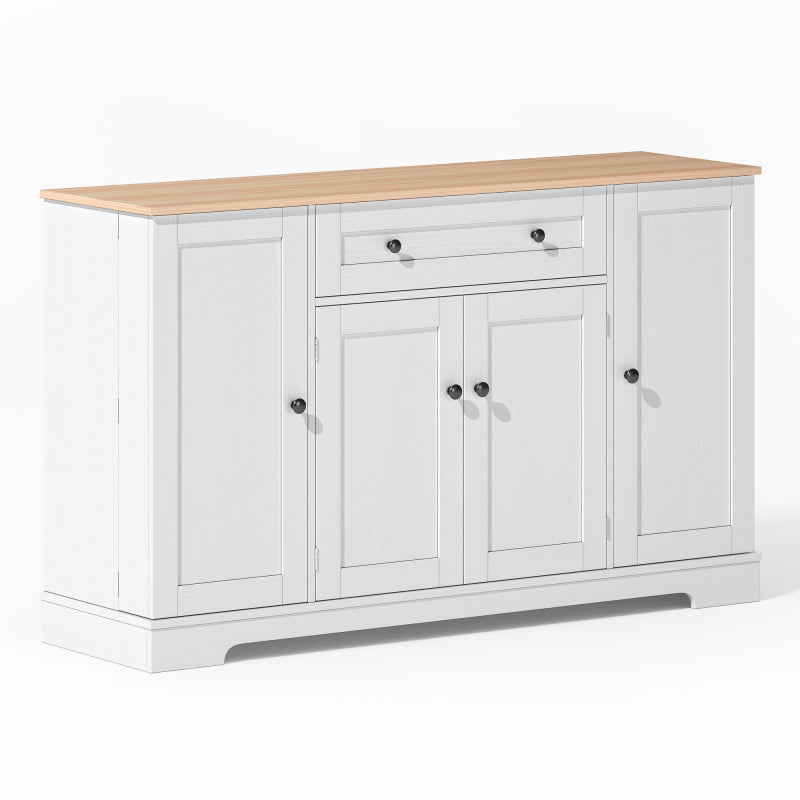 Multifunktionales Küchenbuffet – 138 cm Sideboard mit Schublade, Regaltüren & verstellbaren Einlegeböden – Modernes Design mit Kippschutz, ideal für Küche, Wohnzimmer & Schlafzimmer