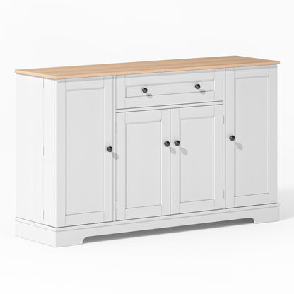 Multifunktionales Küchenbuffet – 138 cm Sideboard mit Schublade, Regaltüren & verstellbaren Einlegeböden – Modernes Design mit Kippschutz, ideal für Küche, Wohnzimmer & Schlafzimmer
