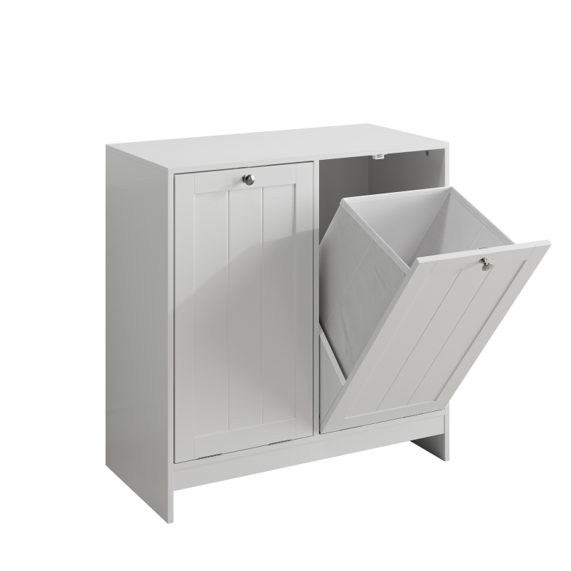 Badezimmer-Wäschekorb-Aufbewahrungsschrank, freistehender Home-Organizer, weiß