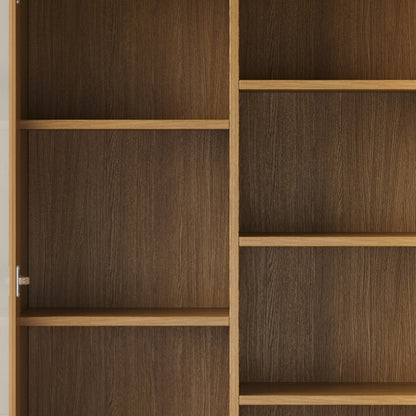 Glasvitrine (Büroschrank/Bücherregal/Aktenschrank/Aufbewahrungsregal) , 80*40*160 cm, Holzfarbe