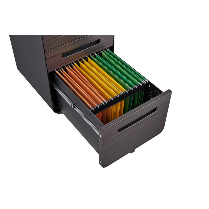 3 Drawer Mobile File Cabinet Under Desk Office,Simple Style Versatile Storage Cabinet for Legal/Letter/A4 Files, 5 Wheel Design Anti-Tilting Cold Rolled Steel Waterproof Moisture-Proof Black