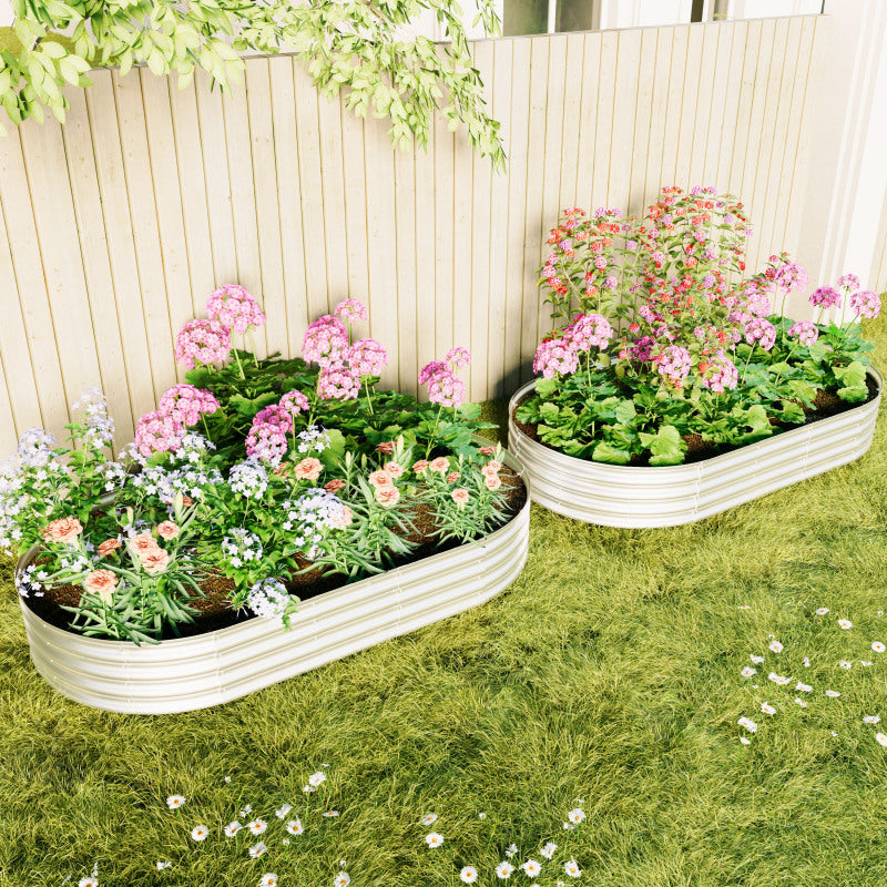 Hochbeet aus Metal Verzinkte Pflanzer erhöhte Gartenbett-Kit, Gartenbetten für im Freien für Gemüse, Blumen und Kräuter, Heavy Duty, rostbeständig, einfache Montage, 1pcs 8x4x1ft