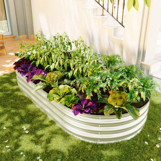 Hochbeet aus Metal Verzinkte Pflanzer erhöhte Gartenbett-Kit, Gartenbetten für im Freien für Gemüse, Blumen und Kräuter, Heavy Duty, rostbeständig, einfache Montage, 1pcs 6x3x1ft